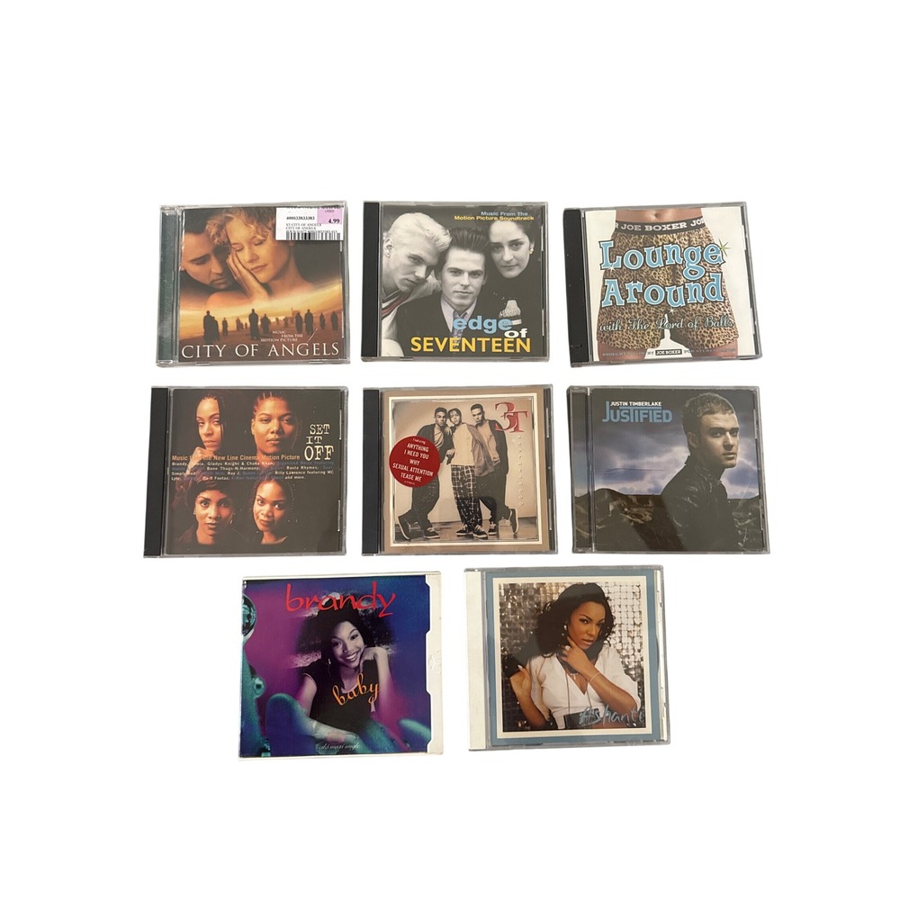 Lot of 8 CDs Justin Timberlake Ashanti Brandy 3T City of Angels Set It Off Pop R